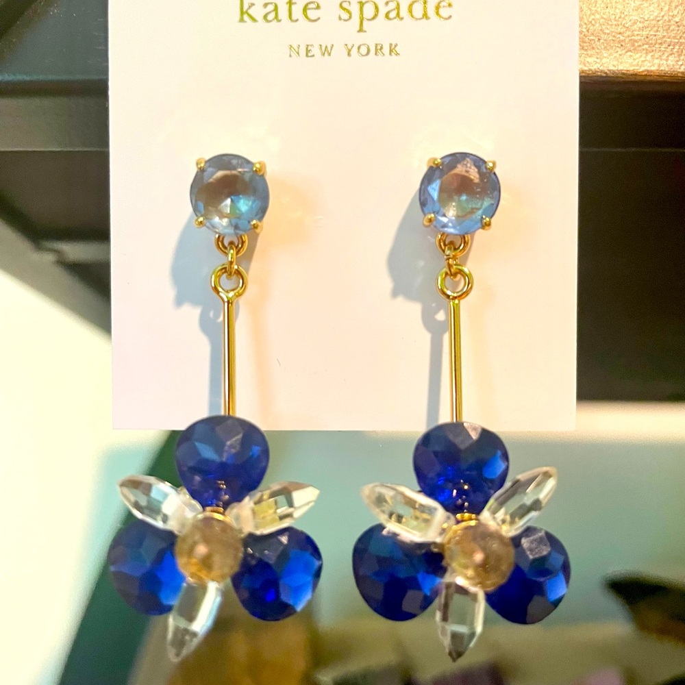 NWT Kate Spade Gold and Bead Earring 1.5” Length. Blooming Brilliant Never Worn